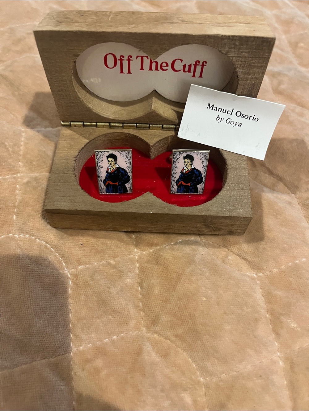 Manuel Osorio by Goya Red Accent Rectangular Cufflinks